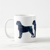 Rottweiler Black Watercolor-Silhouette Kaffeetasse (Links)