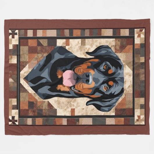 Rottweiler Blanket Fleecedecke (Vorderseite (Horizontal))