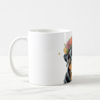 Rottweiler Blume Crown Kaffeetasse