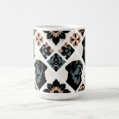 Rottweiler Blumengeometrisches Muster Kaffeetasse (Mittel)