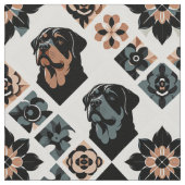 Rottweiler Blumengeometrisches Muster Stoff (Nahaufnahme)