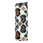Rottweiler Blumengeometrisches Muster Thermosbecher (Nach links gedreht)