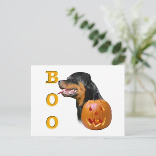 Rottweiler Boo Postkarte (Stehend Vorderseite)