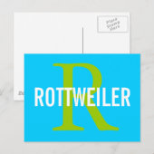 Rottweiler Brettmonogram Design Postkarte (Vorne/Hinten)