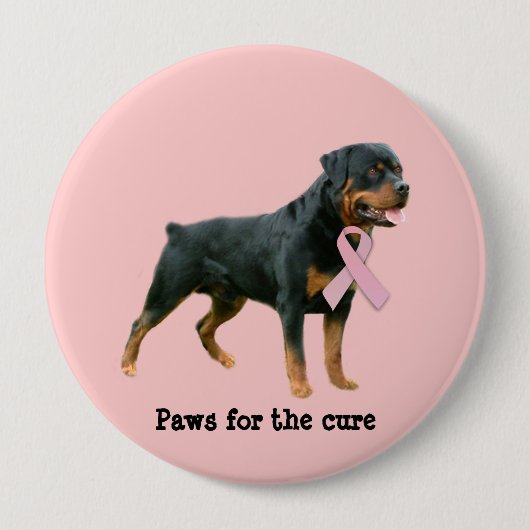 Rottweiler Brustkrebs-Knopf Button (Vorderseite)