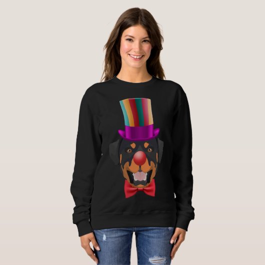 Rottweiler Carnival Clown Sweatshirt (Vorne ganz)