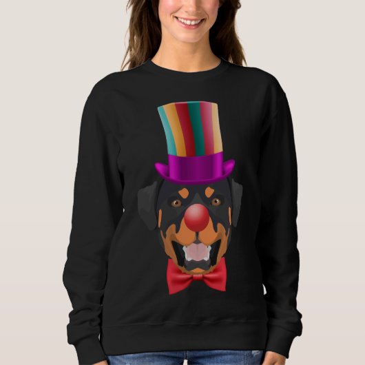 Rottweiler Carnival Clown Sweatshirt (Vorderseite)