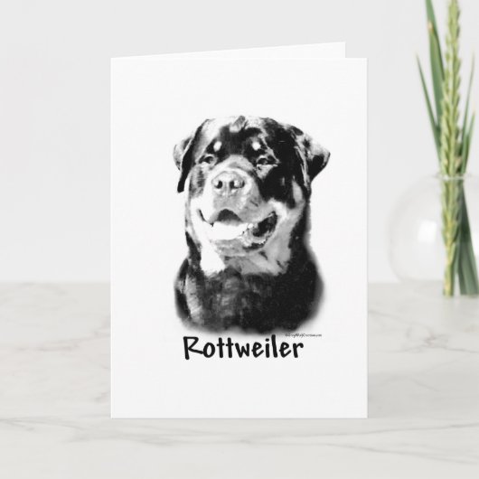 Rottweiler Charcoal Feiertagskarte (Vorderseite)