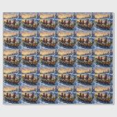 Rottweiler Christmas Boat Holiday Geschenkpapier (Flach)