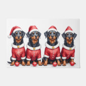 Rottweiler Christmas Dress Santa Hat Fußmatte (Vorderseite)