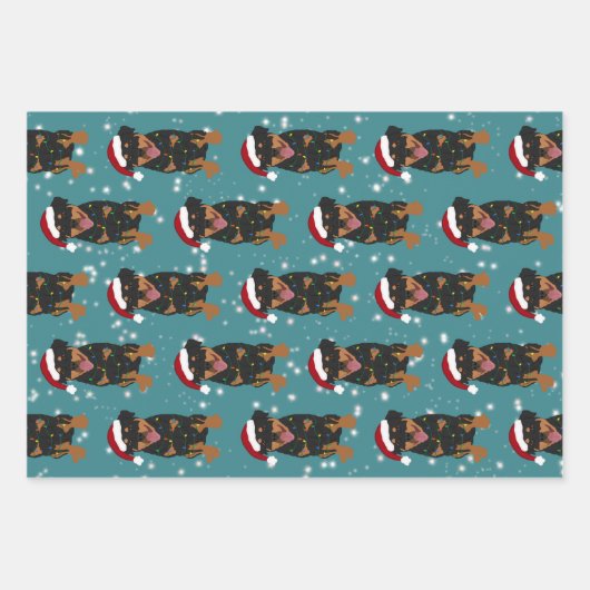 Rottweiler Christmas Geschenkpapier Set (Vorderseite 2)