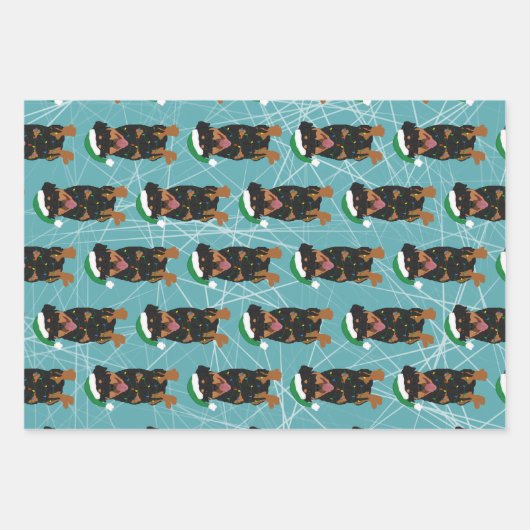 Rottweiler Christmas Geschenkpapier Set (Vorderseite)