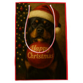 Rottweiler Christmas gift bag Mittlere Geschenktüte (Vorderseite)