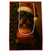 Rottweiler Christmas gift bag Mittlere Geschenktüte (Rückseite)
