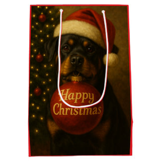 Rottweiler Christmas gift bag Mittlere Geschenktüte