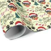 Rottweiler Christmas Gift Wrapping Paper - Yellow Geschenkpapier (Rolleneckpunkt)