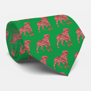 Rottweiler Christmas Hund Silhouette Green Neck Krawatte