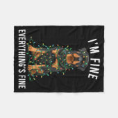Rottweiler Christmas I'm Fine Everything Is Fine  Fleecedecke (Vorderseite (Horizontal))