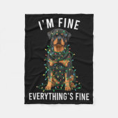 Rottweiler Christmas I'm Fine Everything Is Fine Fleecedecke (Vorderseite)