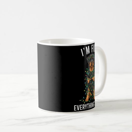 Rottweiler Christmas I'm Fine Everything Is Fine Kaffeetasse (VorderseiteRechts)