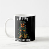 Rottweiler Christmas I'm Fine Everything Is Fine  Kaffeetasse (Links)