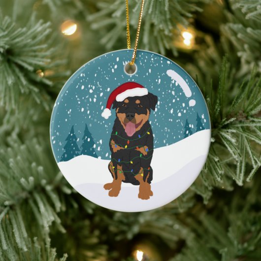 Rottweiler Christmas Keramik Ornament (Baum)