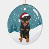 Rottweiler Christmas Keramik Ornament (Links)