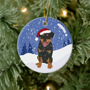 Rottweiler Christmas Keramik Ornament