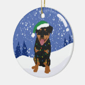 Rottweiler Christmas Keramik Ornament (Links)