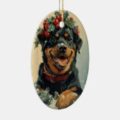 Rottweiler Christmas Keramik Ornament (Rechts)