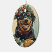 Rottweiler Christmas Keramik Ornament (Links)