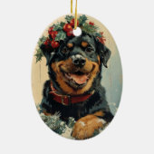 Rottweiler Christmas Keramik Ornament (Hinten)