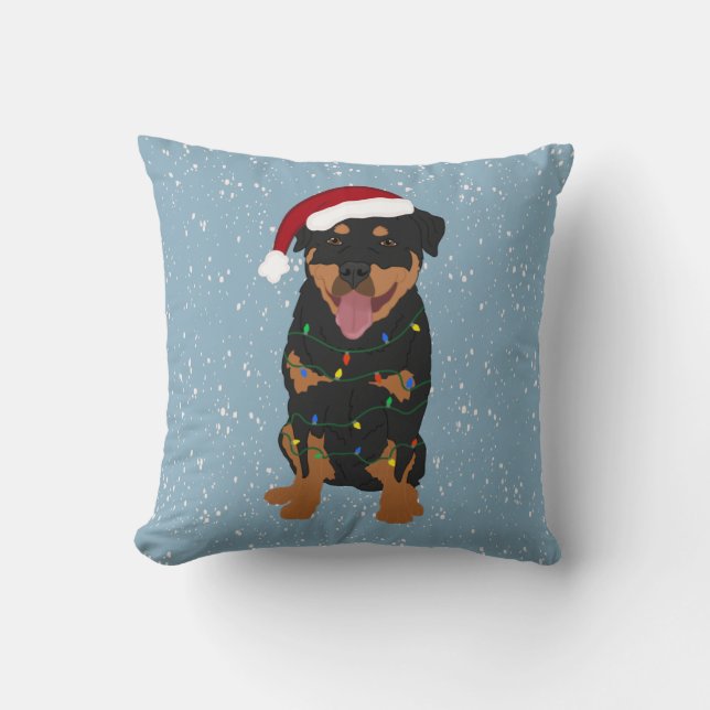 Rottweiler Christmas Kissen (Vorderseite)