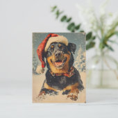 Rottweiler Christmas Postkarte (Stehend Vorderseite)