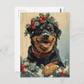 Rottweiler Christmas Postkarte (Vorne/Hinten)