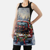 Rottweiler Christmas Red Truck Holiday Schürze (InSitu)