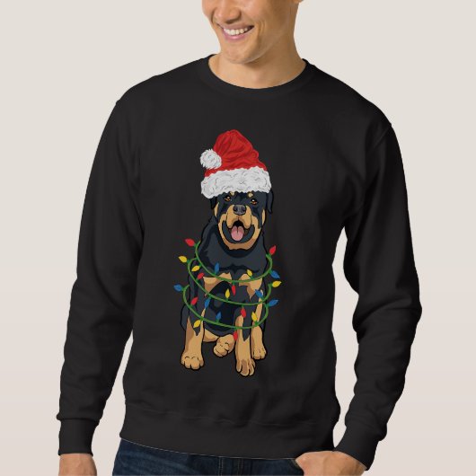 Rottweiler Christmas Rottweiler in Weihnachtsmannm Sweatshirt (Vorderseite)