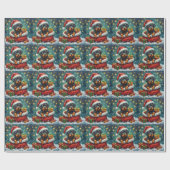 Rottweiler Christmas Santa Bag Adventure Geschenkpapier (Flach)