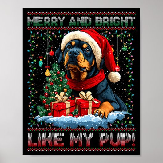 Rottweiler Christmas Tree Decorations Dog Lover Xm Poster (Vorne)