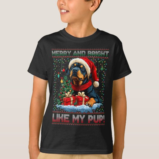 Rottweiler Christmas Tree Decorations Dog Lover Xm T-Shirt (Vorderseite)