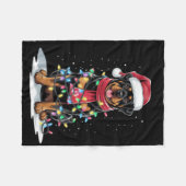 Rottweiler Christmas Tree Santa Hat Lights Xmas Do Fleecedecke (Vorderseite (Horizontal))