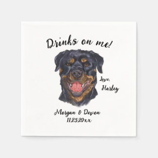 Rottweiler Cocktail Napkin Serviette