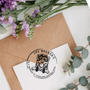 Rottweiler Custom Family Rücksendeadresse Gummistempel
