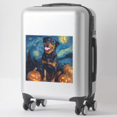Rottweiler Cute Dog Halloween Jack O Lantern Pumpk Aufkleber (Koffer)