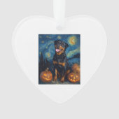 Rottweiler Cute Dog Halloween Jack O Lantern Pumpk Ornament (Vorderseite)