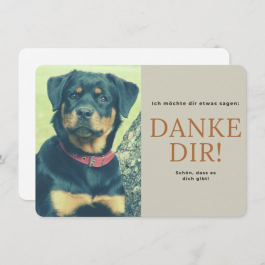 Rottweiler Dankeskarte (Vorne/Hinten)