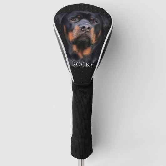 Rottweiler Dark Grey Golf Headcover (Vorderseite)