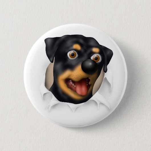 Rottweiler, das heraus sprengt button (Vorderseite)