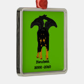 Rottweiler Denkmal-Verzierung Silbernes Ornament (Rechts)