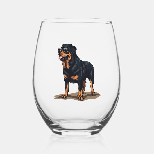Rottweiler Der Explorer Weinglas Ohne Stiel (Vorderseite)